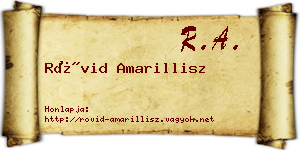 Rövid Amarillisz névjegykártya